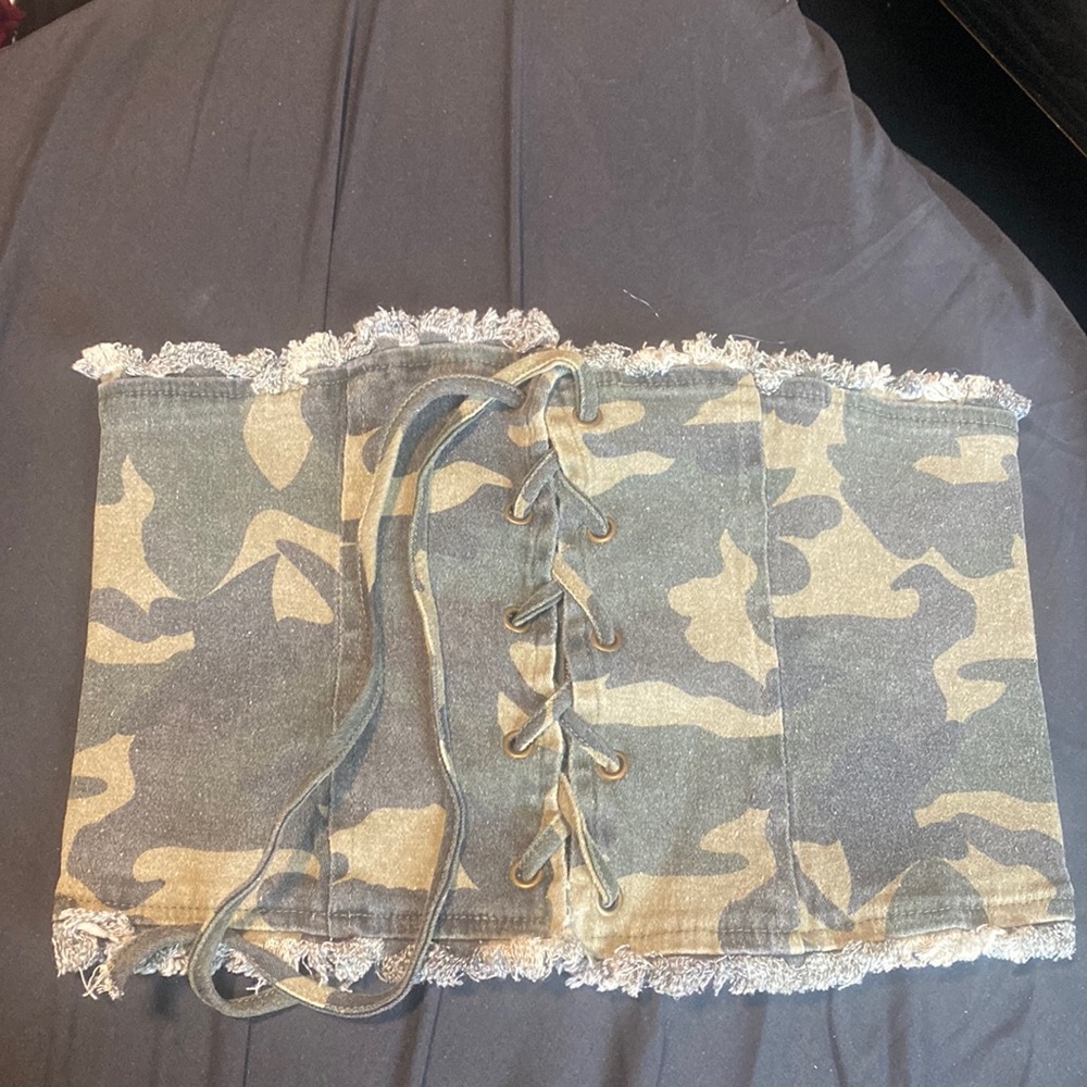Fatigue washed bustiers top M/L